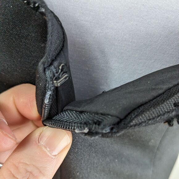 Maxi Dress Evening Gown Satin Sheer Beaded Mermaid Prom Formal Beaded Black 10 - Picture 8 of 11